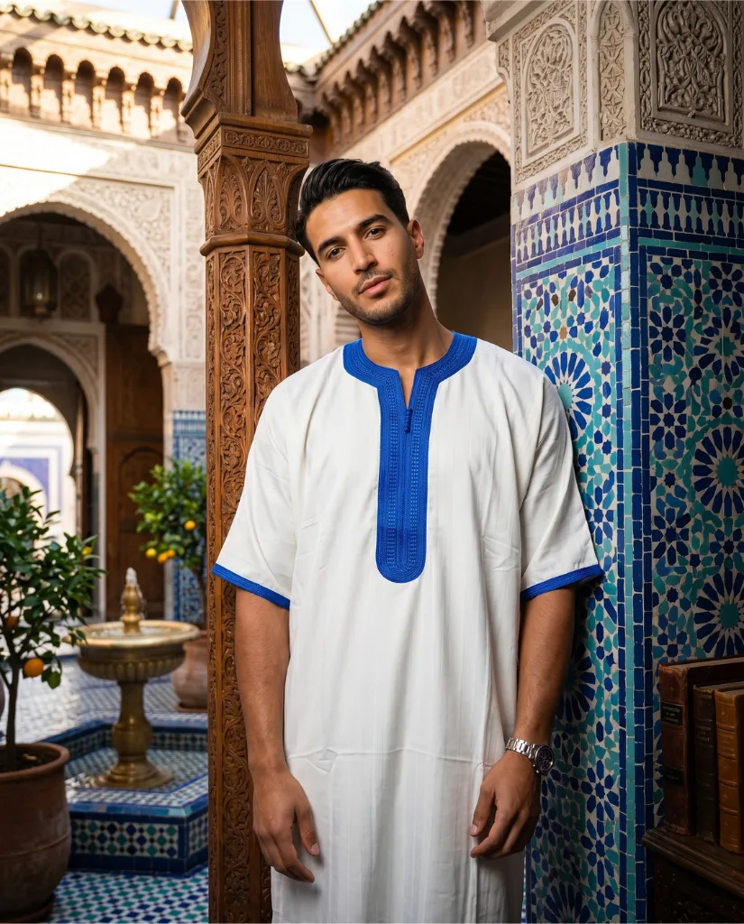 Gandoura "Bahaa Fès", fait main à Fès, Caftanfes