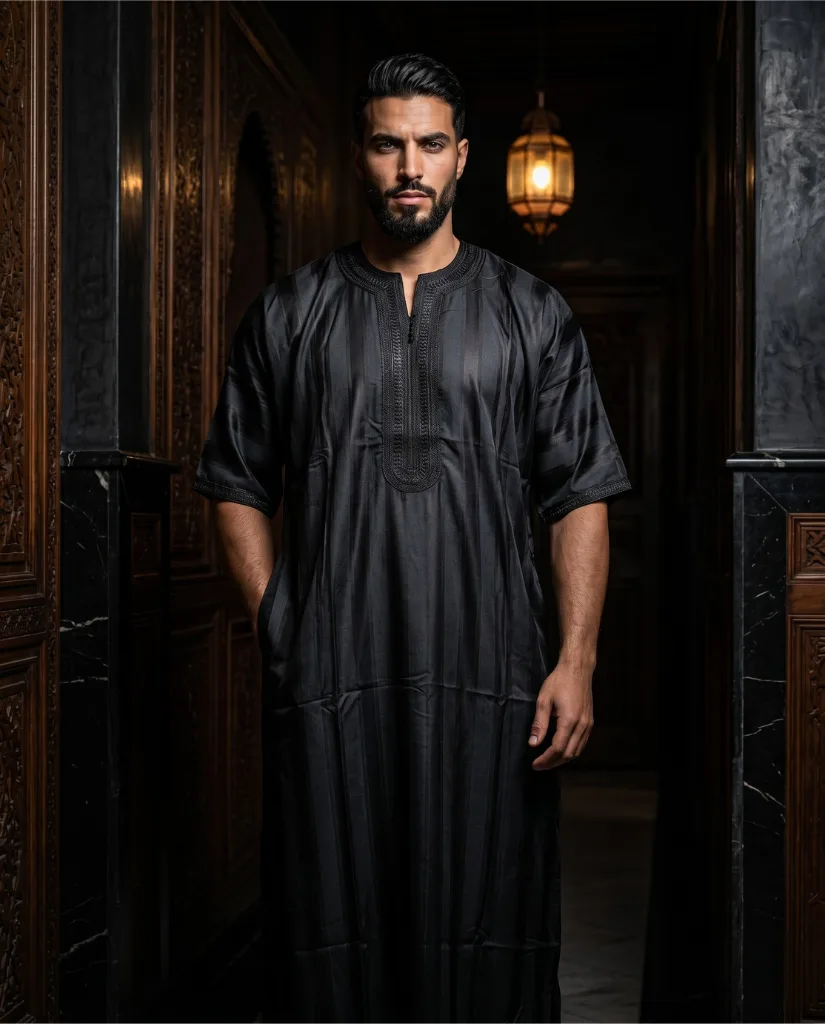 Gandoura "Haiba Al-Lail", fait main à Fès, Caftanfes