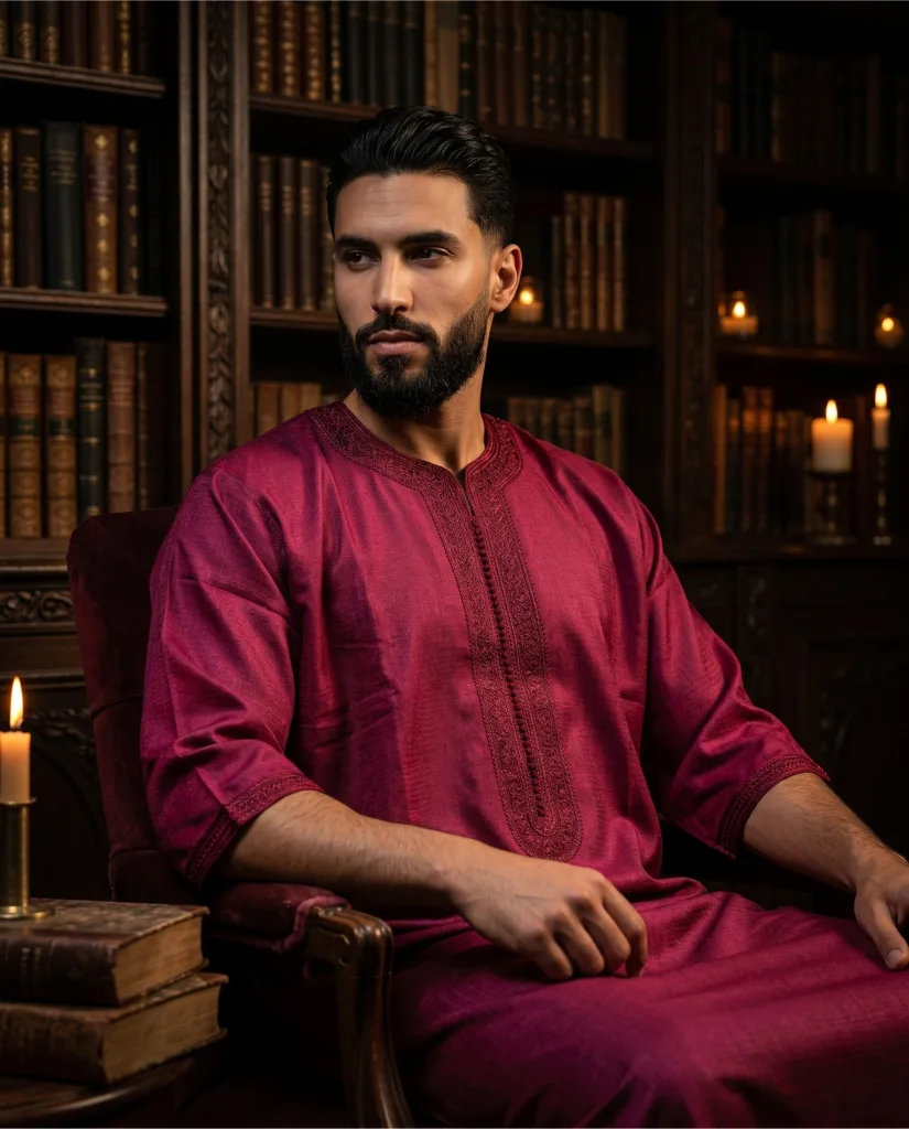 Gandoura "Yaqoutat Fès", fait main à Fès, Caftanfes
